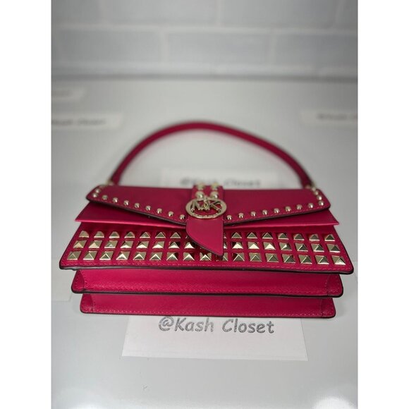 Michael Kors shoulder bag greenwich medium studded saffiano leather rubin red - Picture 7 of 12